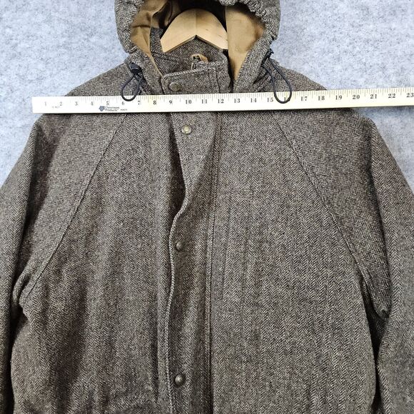 John Rich Bros Woolrich Men's Heavy Coat Brown Size XL 85% Wool Lined Hooded - Picture 14 of 16